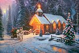 Thomas Kinkade Christmas Chapel I painting